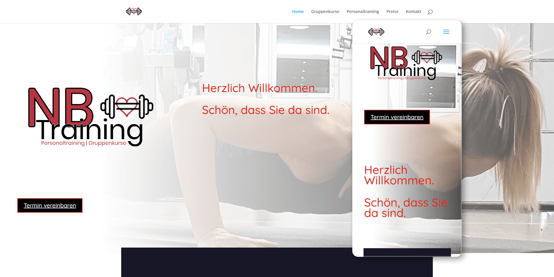 Webseite für Personal Training & Bootcamps