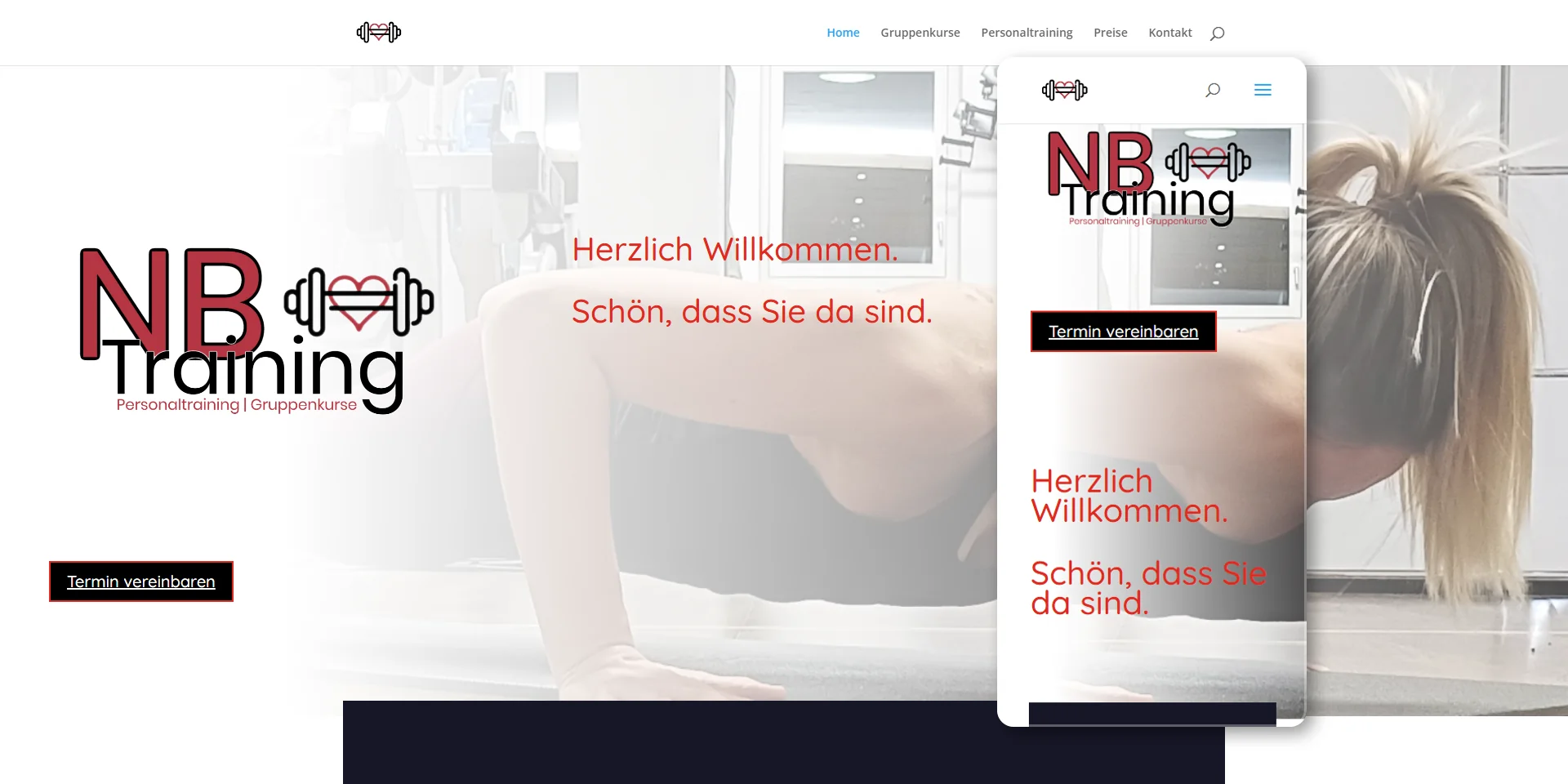 Webseite für Personal Training & Bootcamps