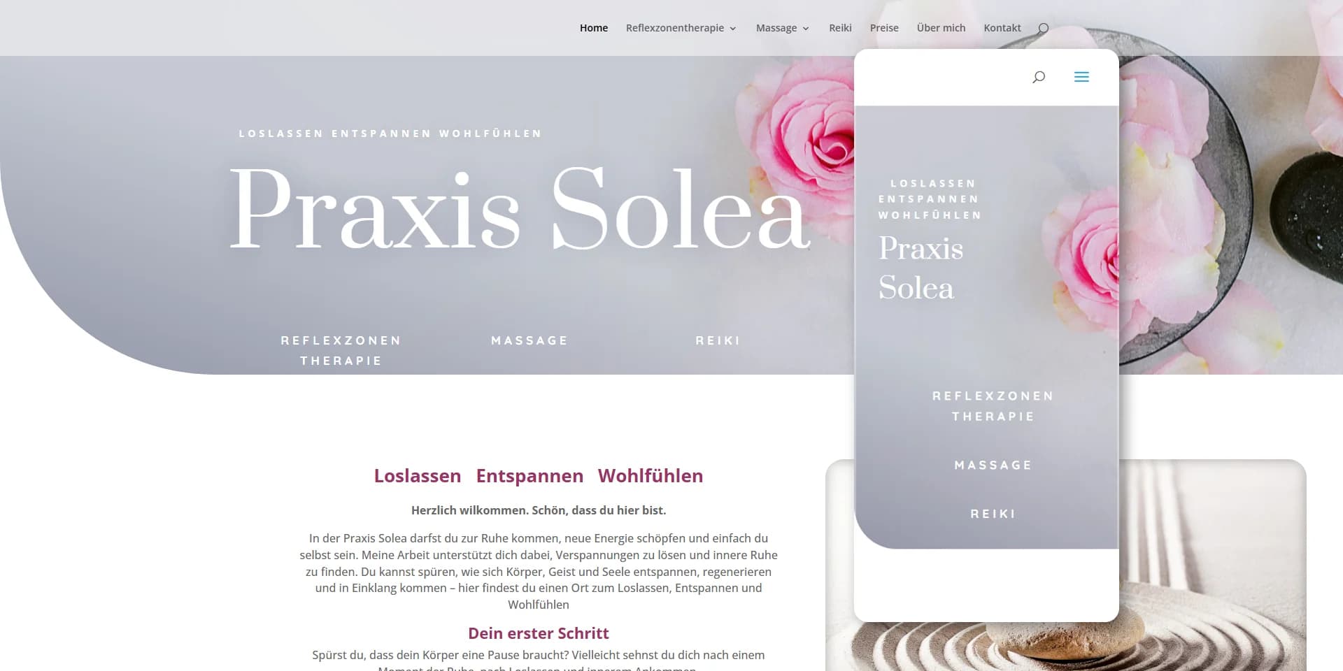Webseite für Therapiepraxis