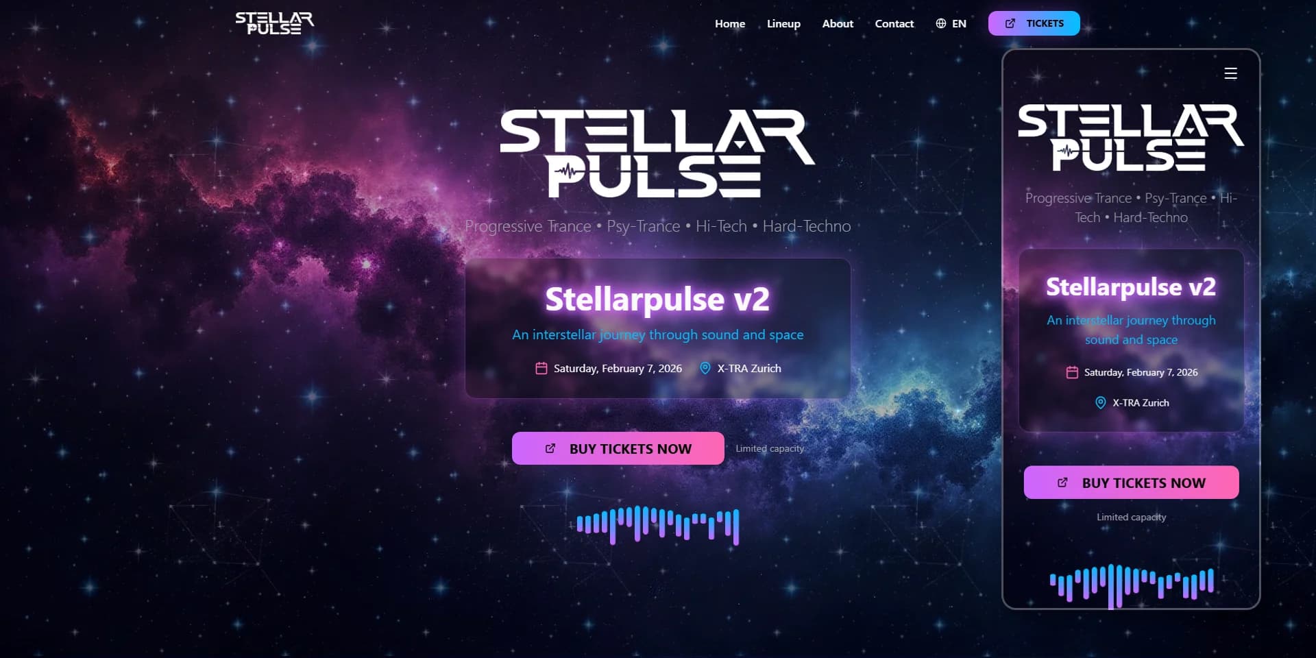 Event-Webseite für Goa & Techno Verein