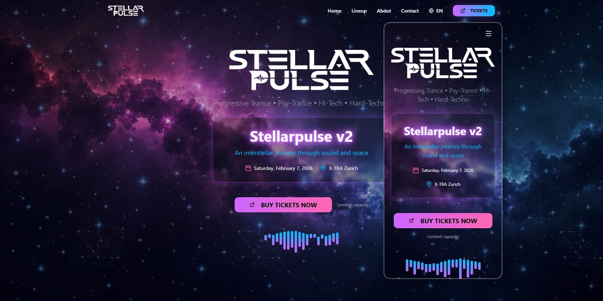 Event-Webseite für Goa & Techno Verein
