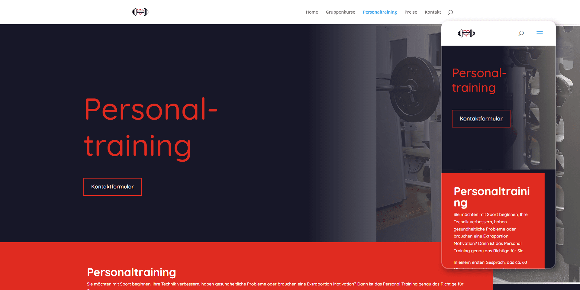 Webseite für Personal Training & Bootcamps – Bild 2