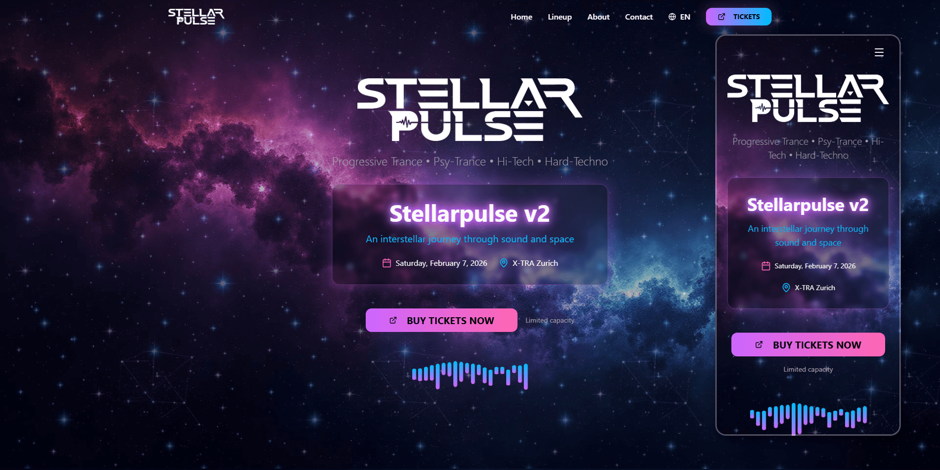 Event-Webseite für Goa & Techno Verein